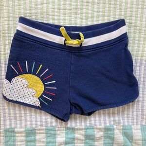 Mini Boden Navy Blue Shorts with Sun Appliqué